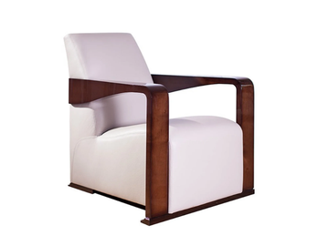 YING - Upholstered leather armchair with armrests by HUGUES CHEVALIER - view 2